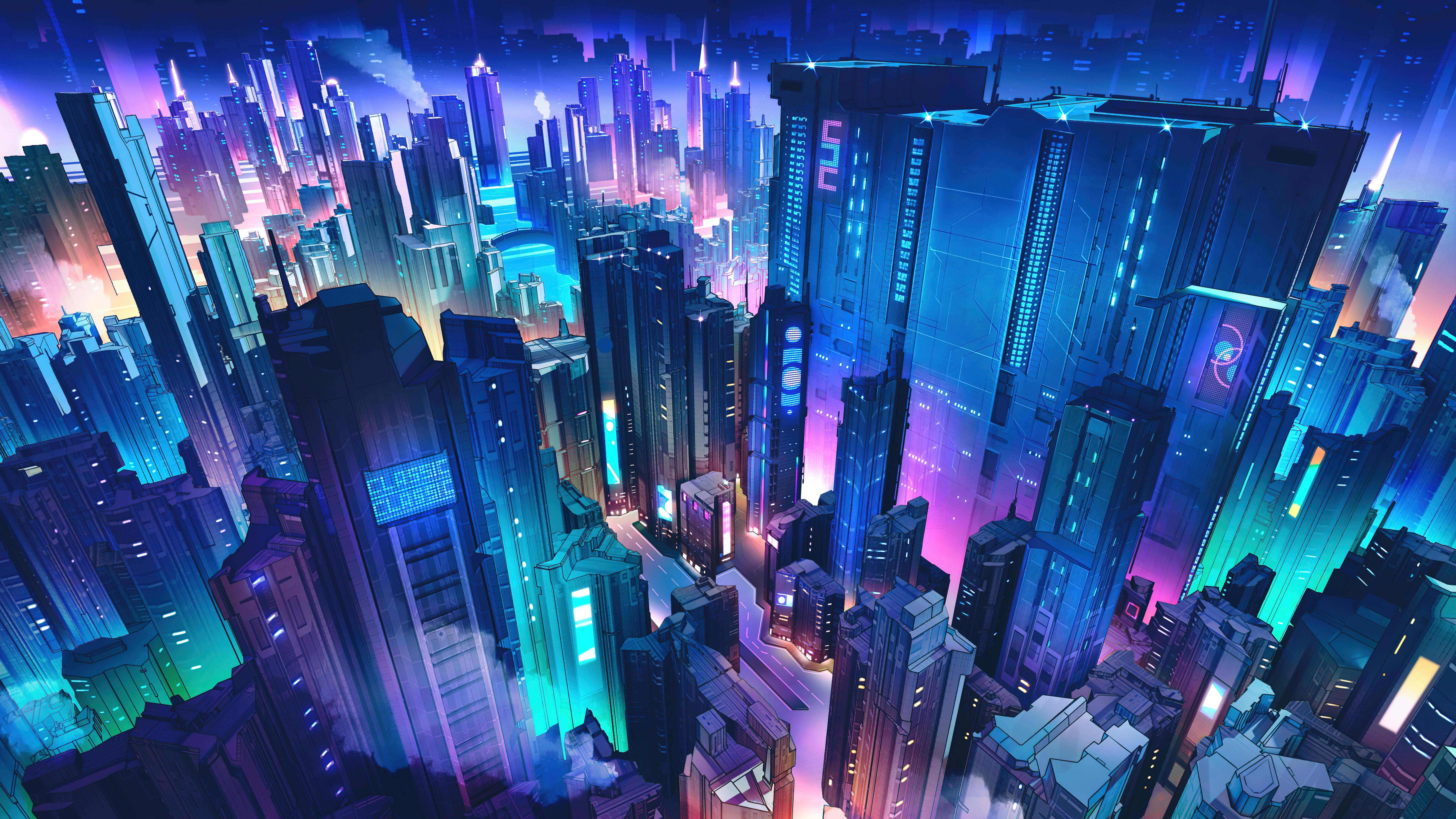 Cyberpunk City 5K Wallpaper – free HD wallpaper