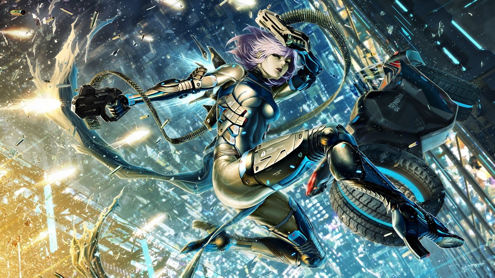 Cyberpunk Cyborg Biker Wallpaper – free HD wallpaper