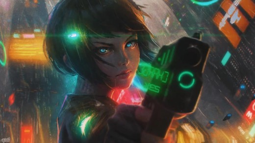 Cyberpunk Neon Girl Wallpaper