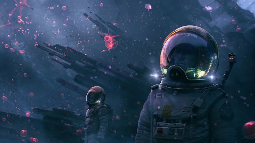 Deep Space Astronaut Exploration Wallpaper