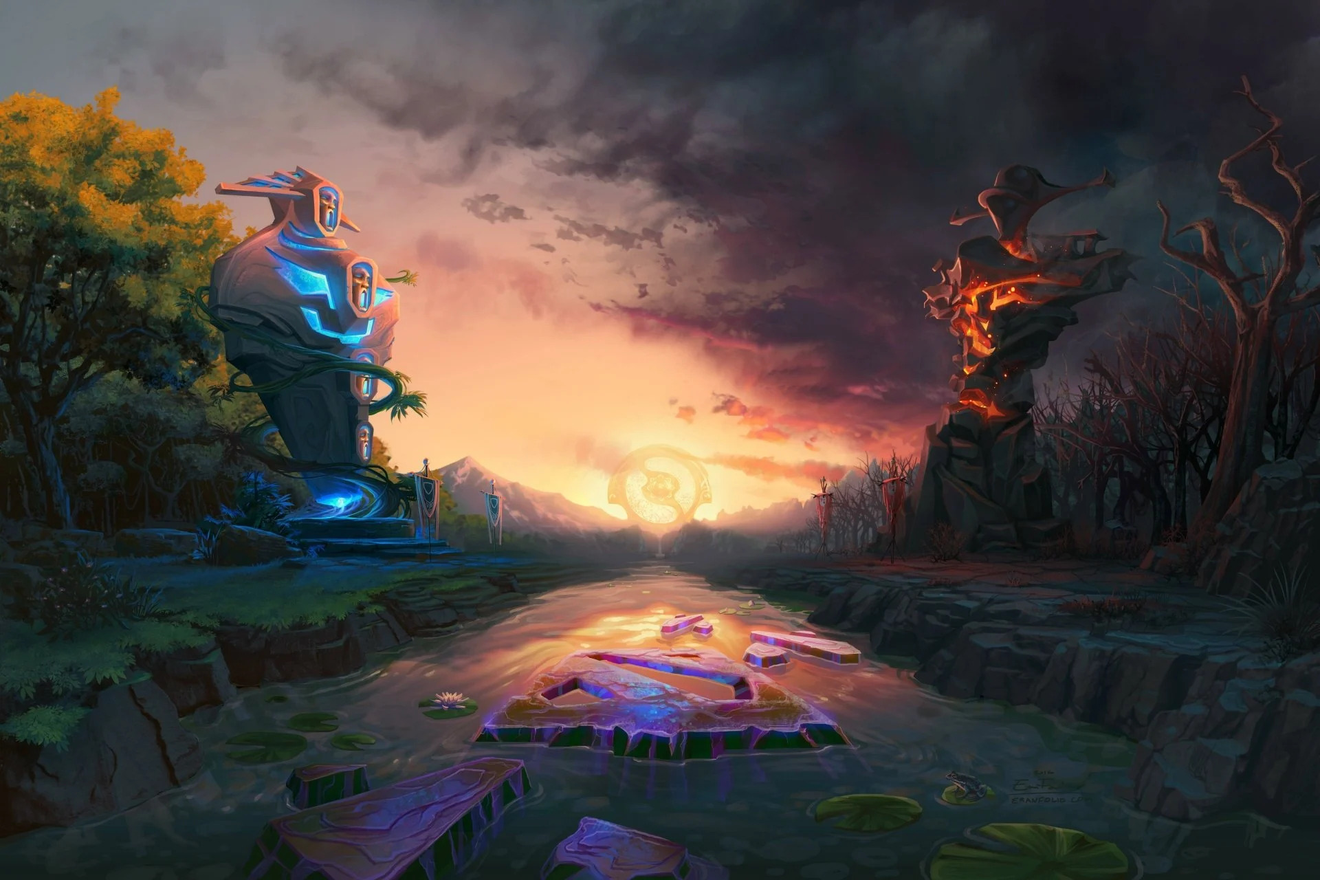 Dota 2 Radiant Dire Fantasy Wallpaper