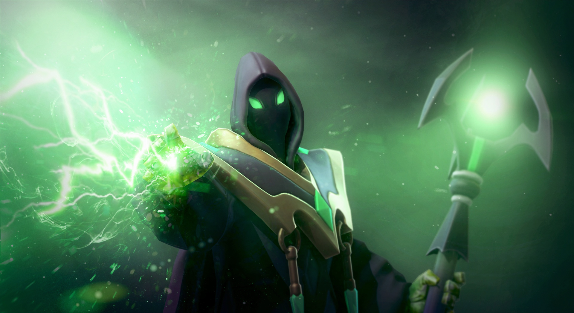 Dota 2 Rubick Green Magic Wallpaper
