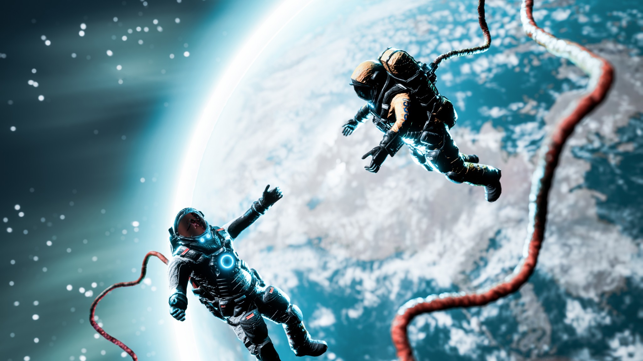 Floating Astronauts Space 5K Wallpaper