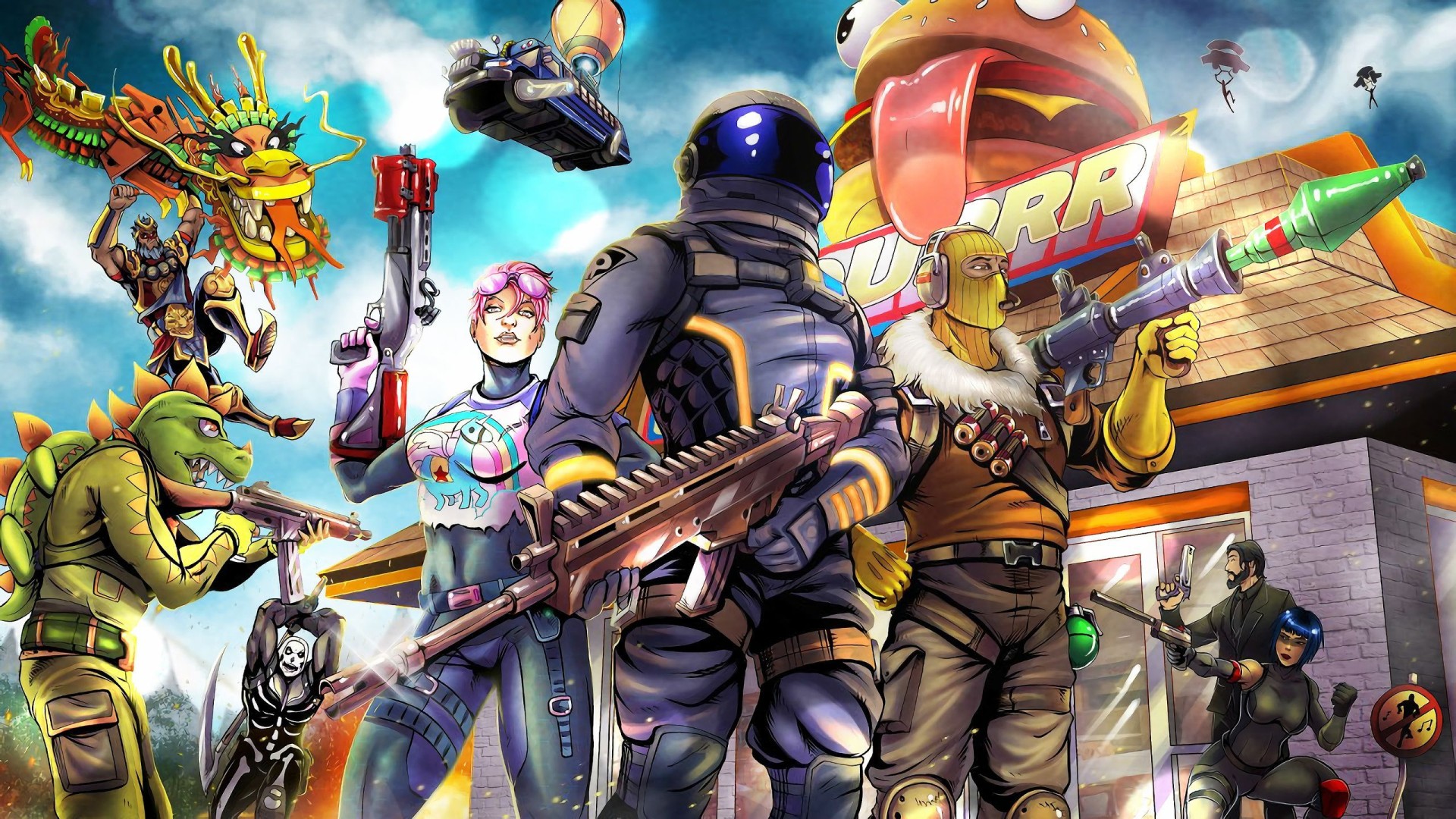 Fortnite Durr Burger Squad Wallpaper – free HD wallpaper