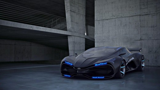 Futuristic Black Concept Car Wallpaper