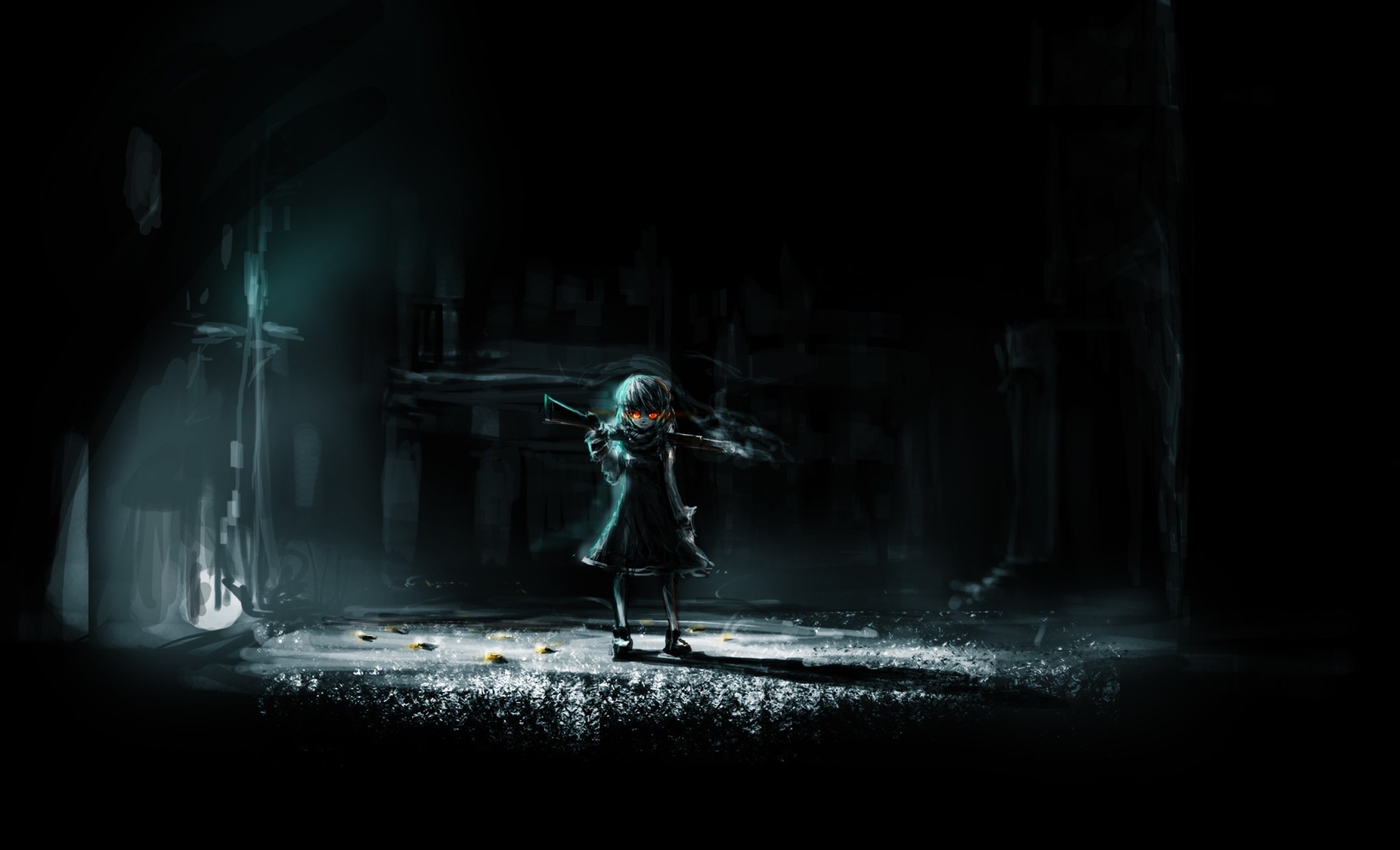 Glowing Eyes Dark Anime Wallpaper