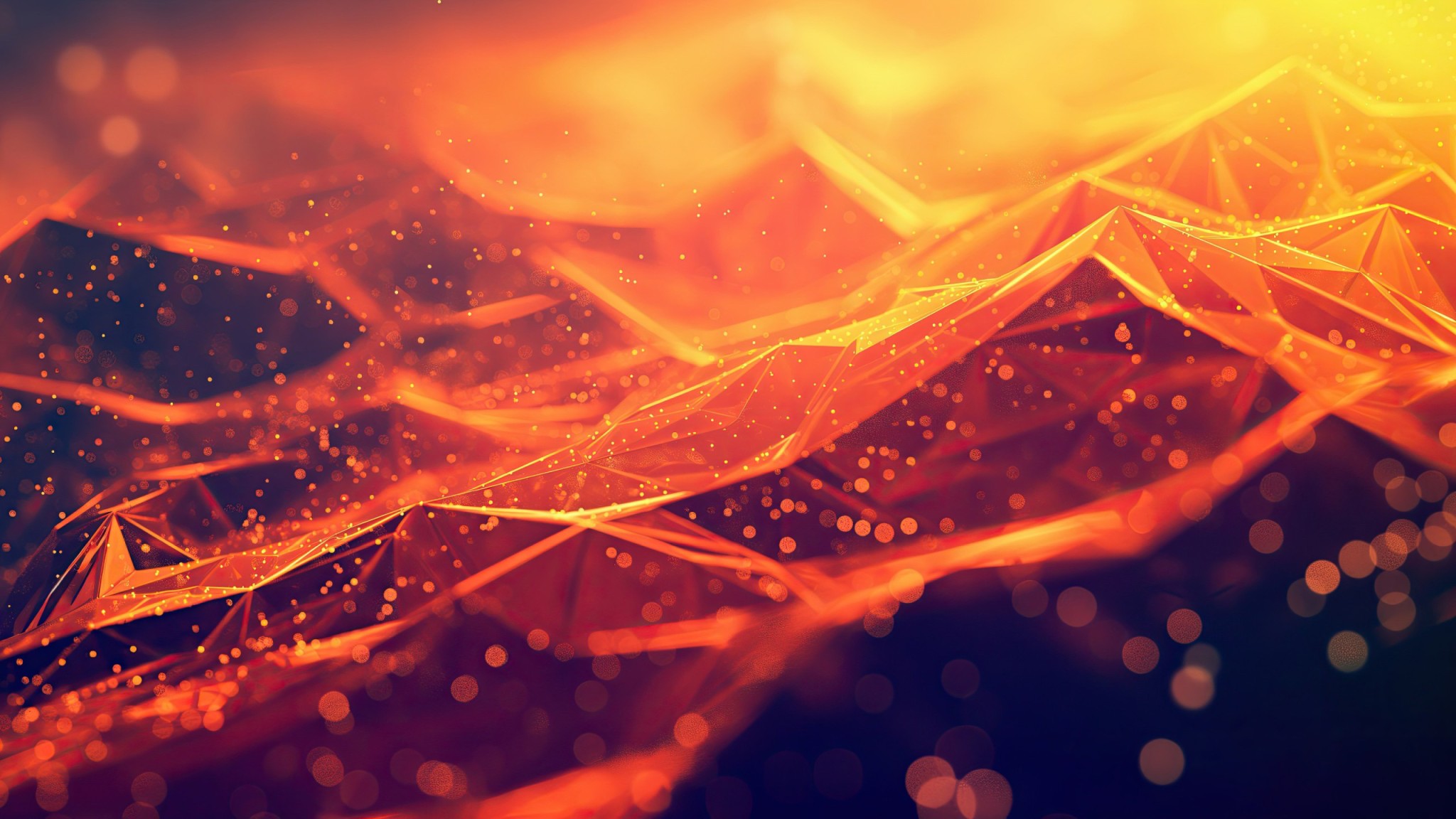 Glowing Orange Polygon Abstract Wallpaper – free HD wallpaper