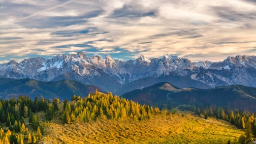 Golden Alpine Mountain Wallpaper