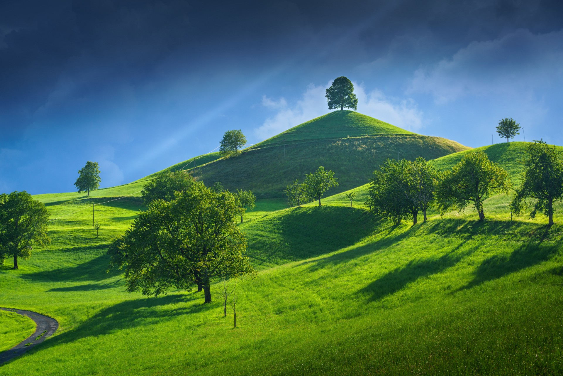 Green Rolling Hills 5K Nature Wallpaper – free HD wallpaper