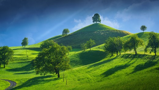 Green Rolling Hills 5K Nature Wallpaper