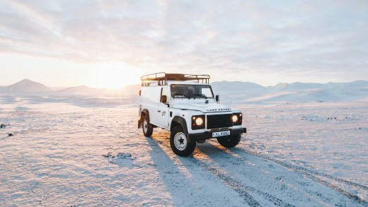 Land Rover Defender Winter Sunrise Wallpaper