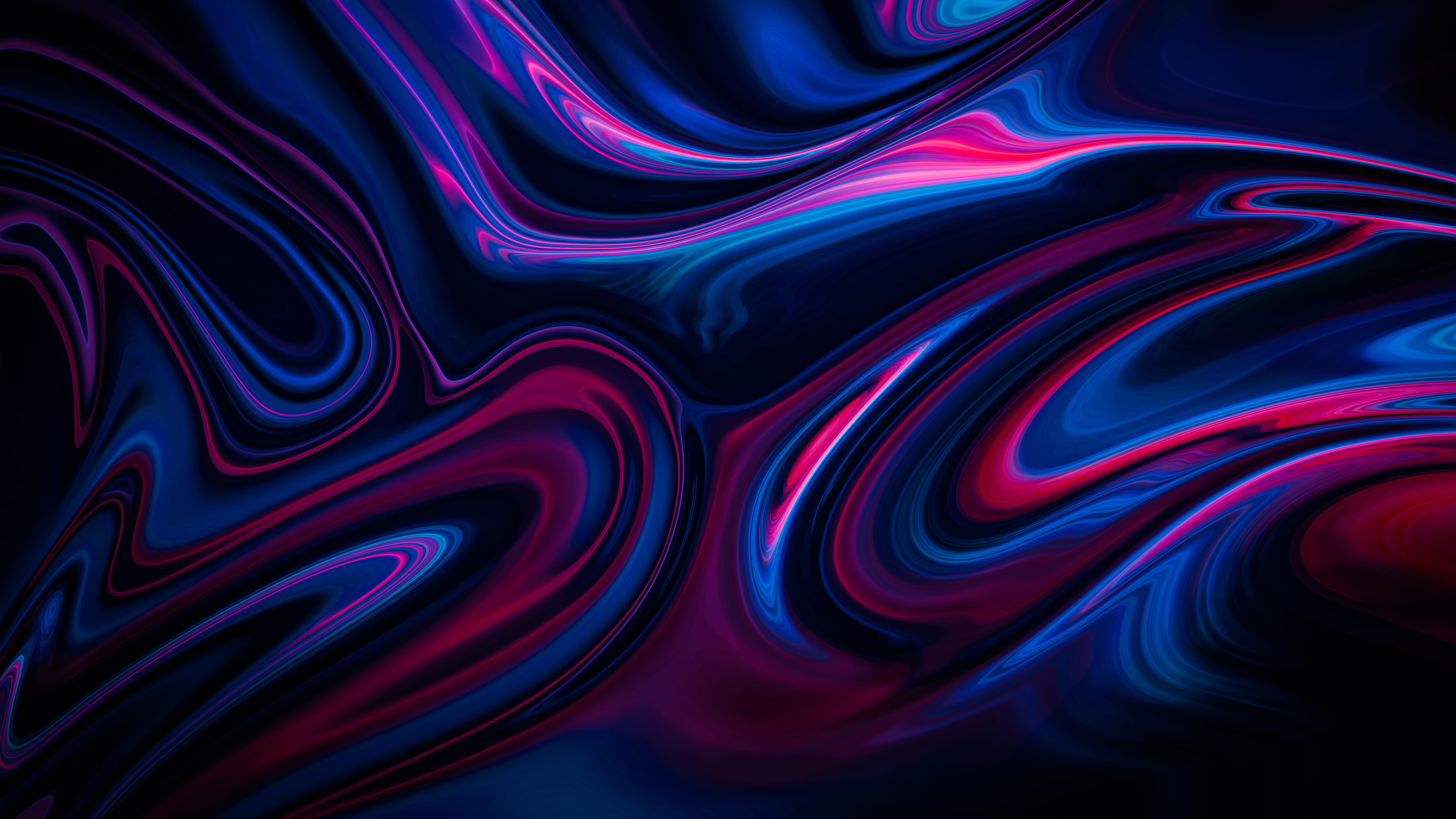 Liquid Neon Swirl Abstract 5K Wallpaper