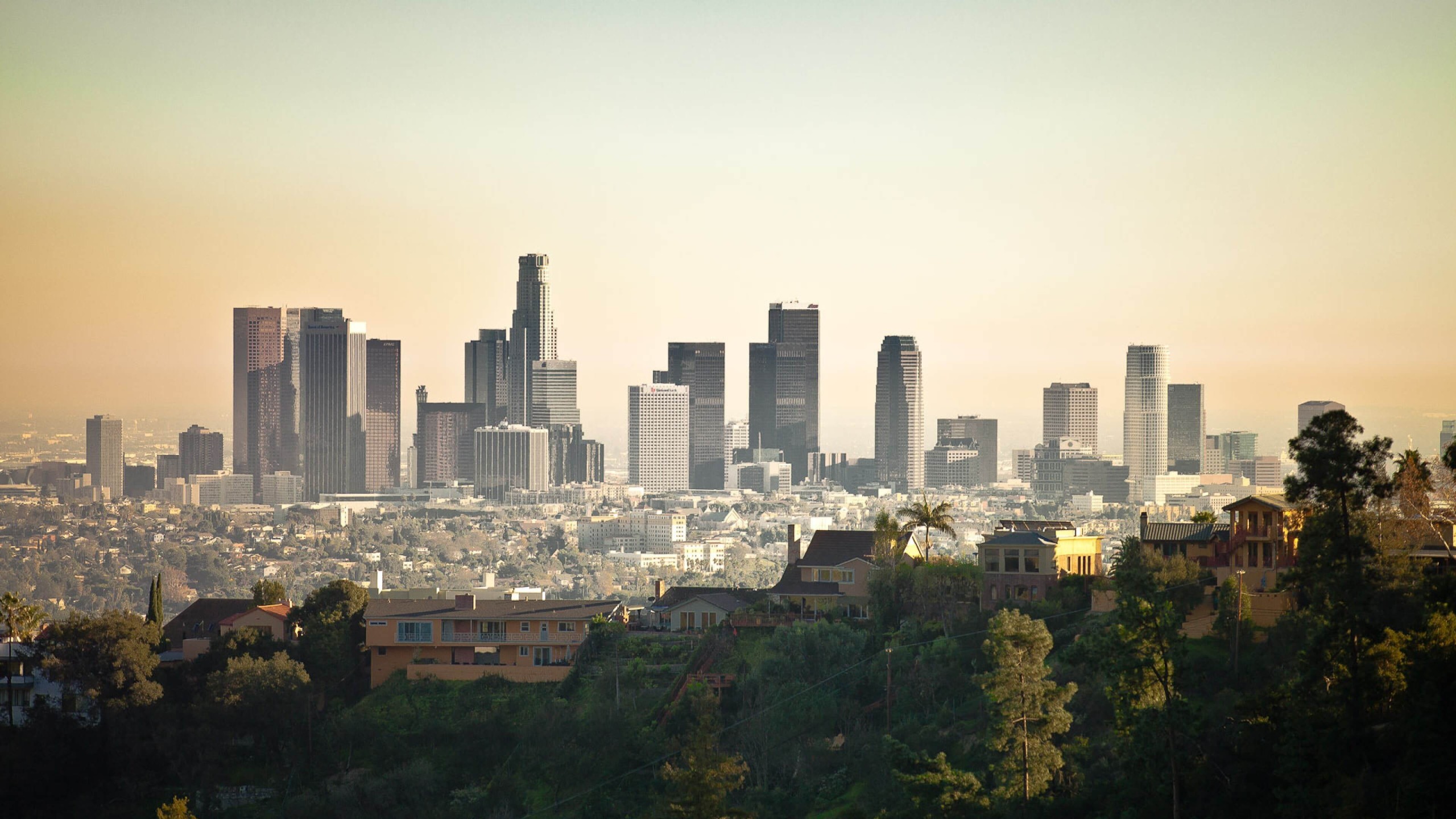 Los Angeles City Skyline 4K Wallpaper – free HD wallpaper