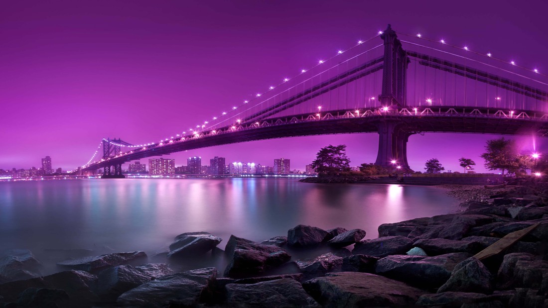 manhattan-bridge-purple-night-4k-wallpaper-3840×2160