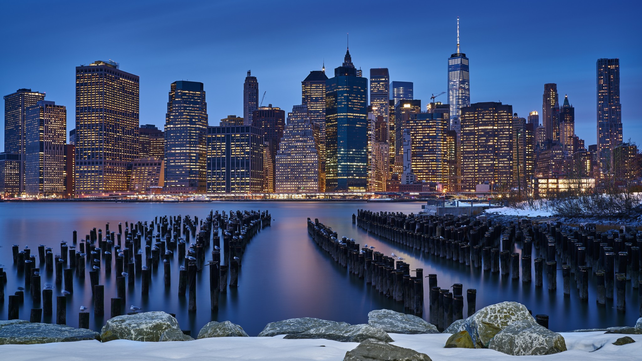 Manhattan City Skyline 4K Wallpaper
