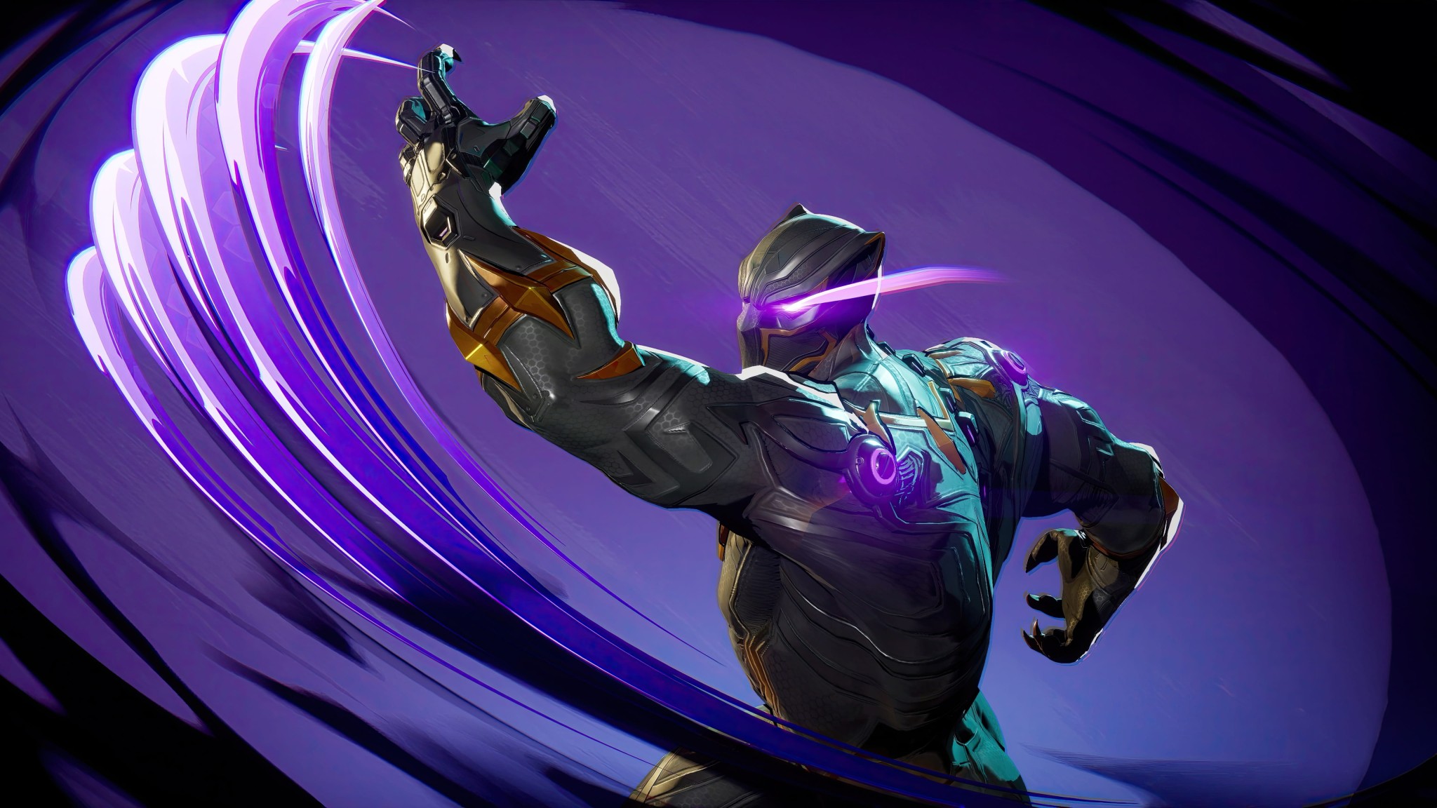Marvel Rivals Black Panther Purple Energy 5K Wallpaper