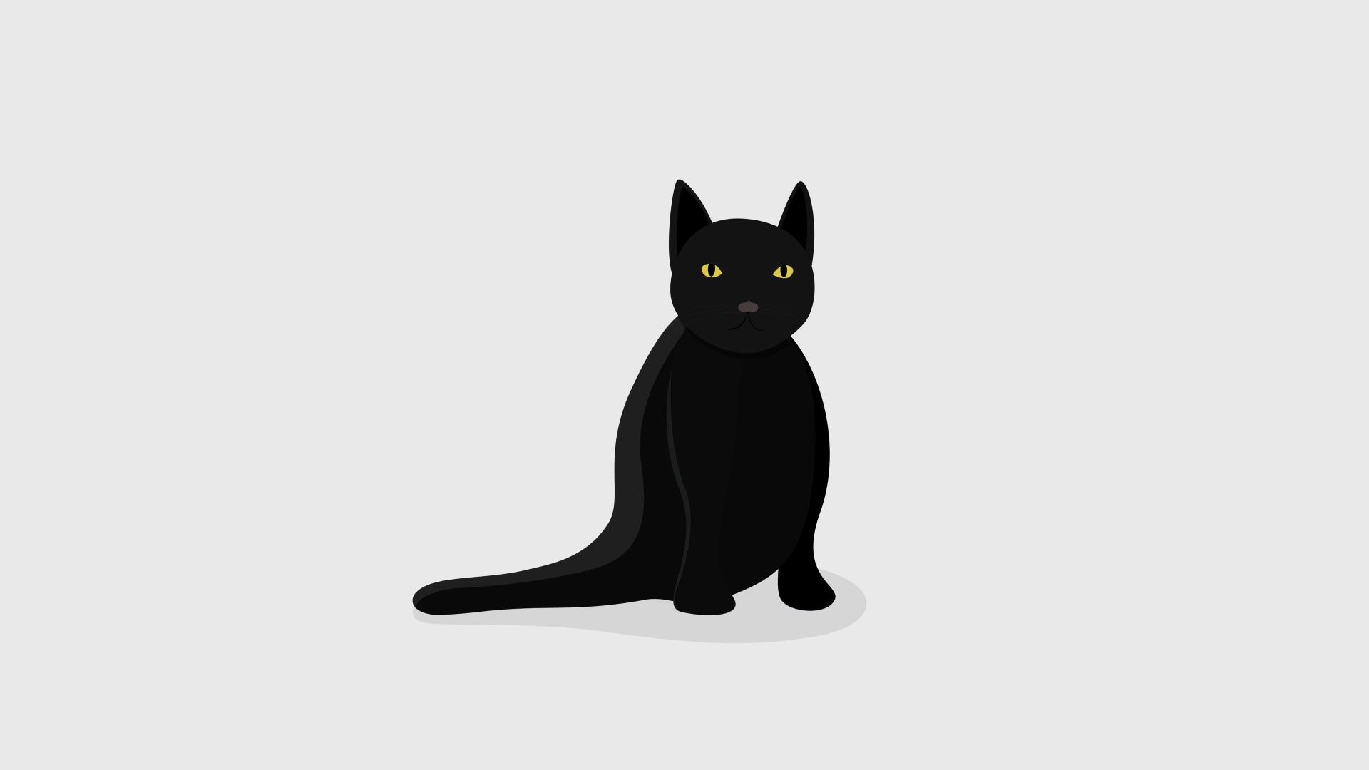 Minimal Black Cat Wallpaper – free HD wallpaper