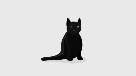 Minimal Black Cat Wallpaper