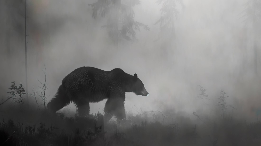misty-black-bear-forest-wallpaper-3840×2152