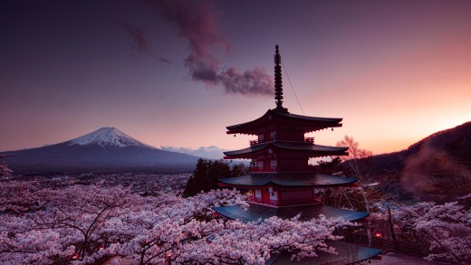 Mount Fuji Pagoda Wallpaper