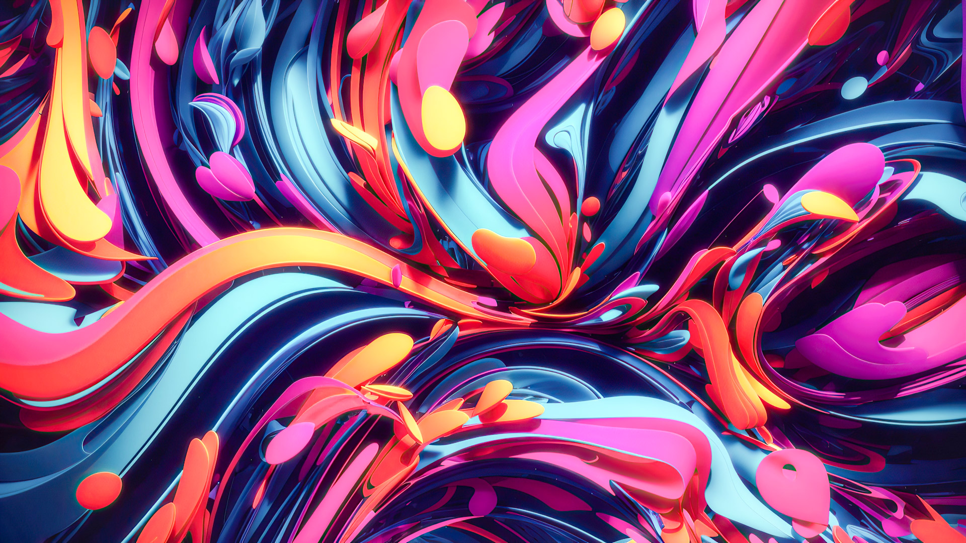 Neon Abstract Ribbon Wallpaper