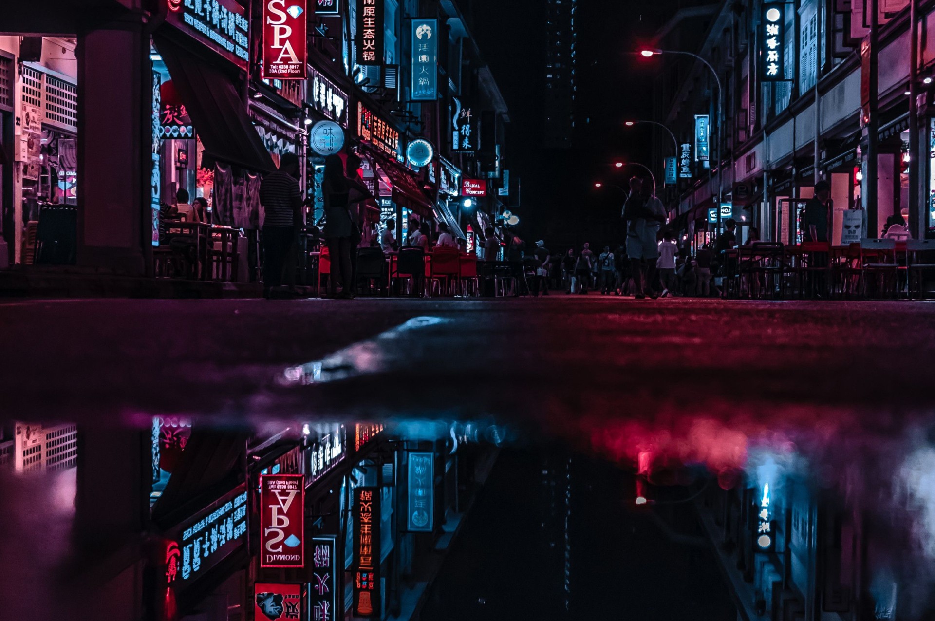 Rain-Soaked Neon City Wallpaper – free HD wallpaper
