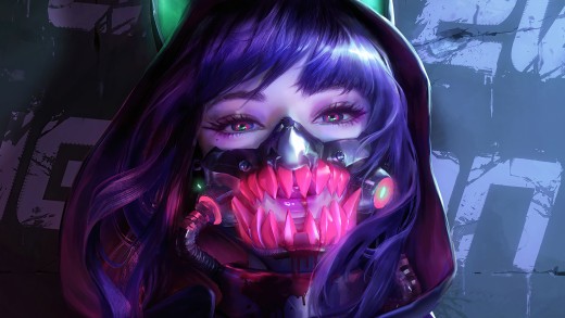 neon-cyberpunk-anime-mask-wallpaper-purple-pink-4k-3840×2160
