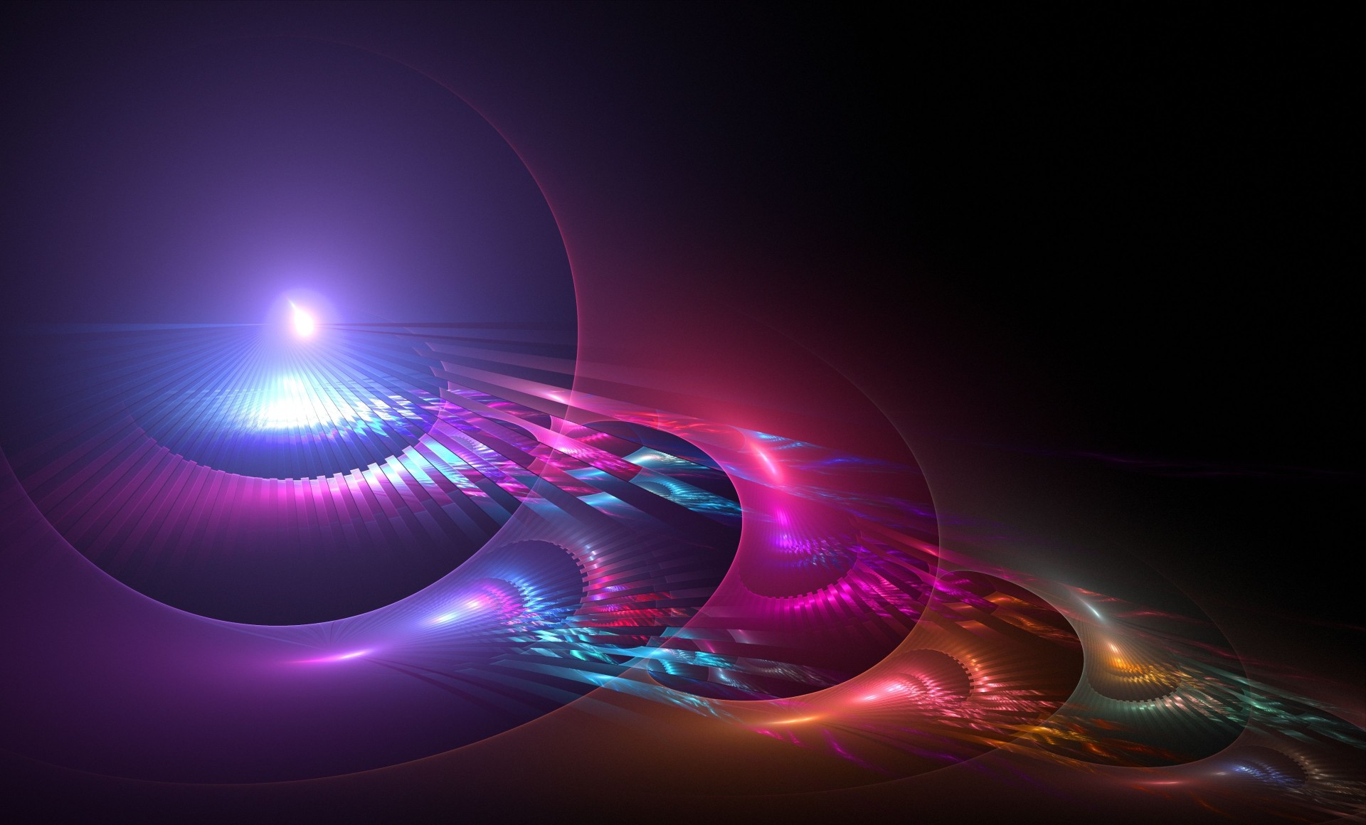 Neon Fractal Light Wave Wallpaper – free HD wallpaper