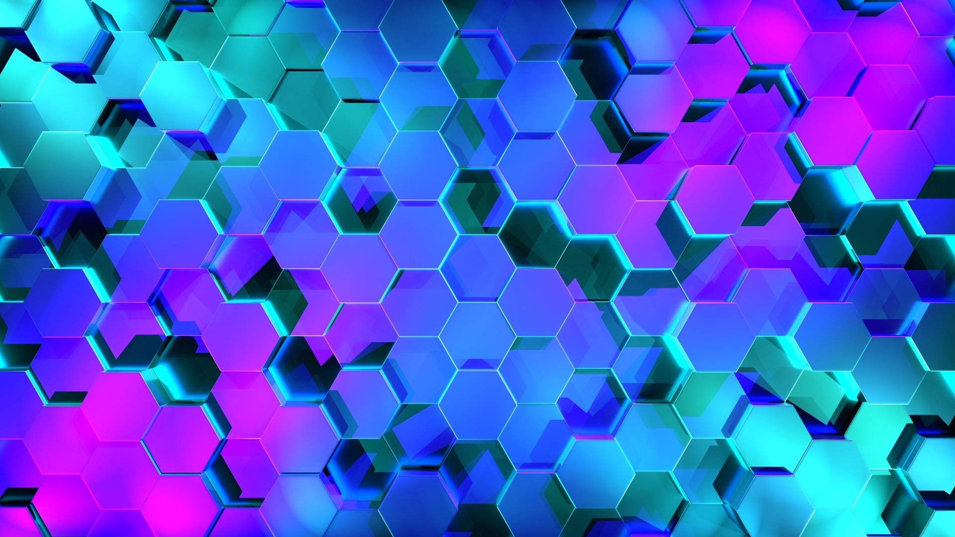 Neon Hexagon Abstract 4K Wallpaper – free HD wallpaper