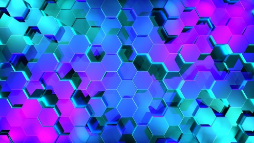 Neon Hexagon Abstract 4K Wallpaper