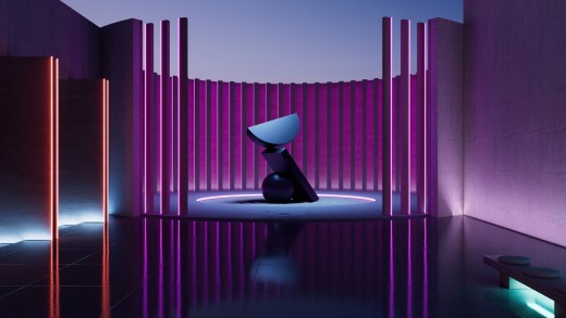 Neon Minimal Architecture Wallpaper