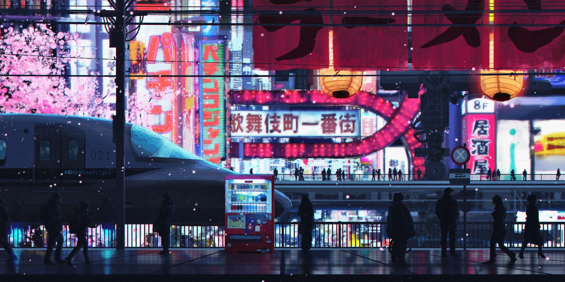 Neon Tokyo Train 5K Wallpaper – free HD wallpaper