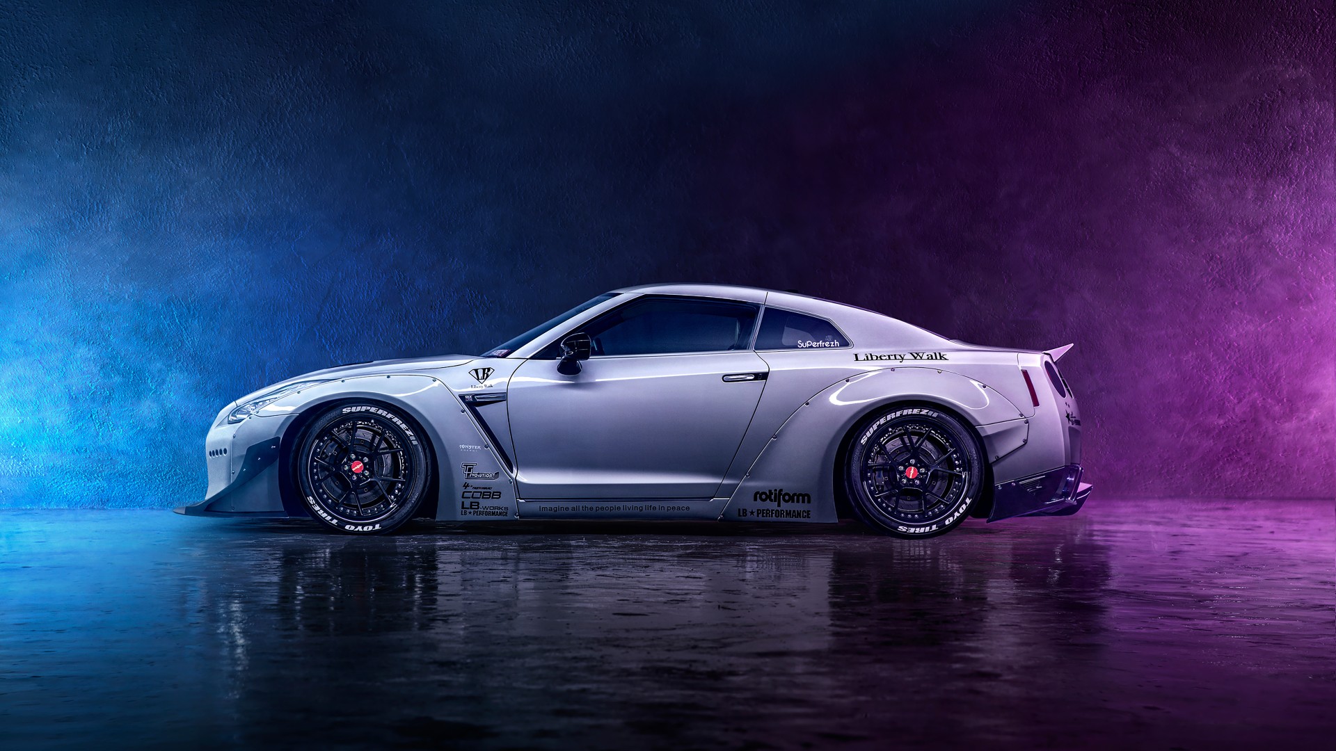 White Nissan GT-R Neon 4K Wallpaper – free HD wallpaper