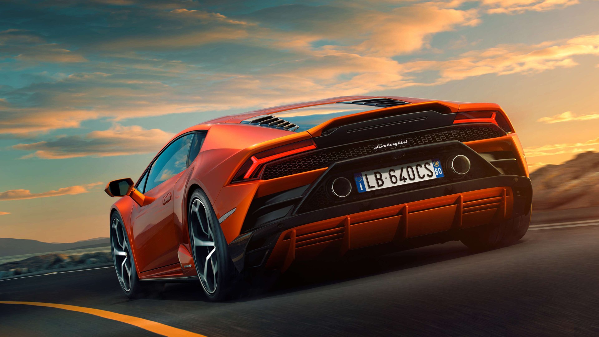 Orange Lamborghini Huracan Sunset Wallpaper – free HD wallpaper