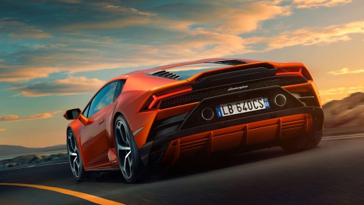 Orange Lamborghini Huracan Sunset Wallpaper