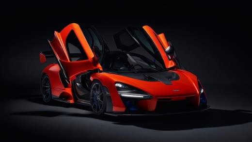 Orange McLaren Senna Studio 5K Wallpaper