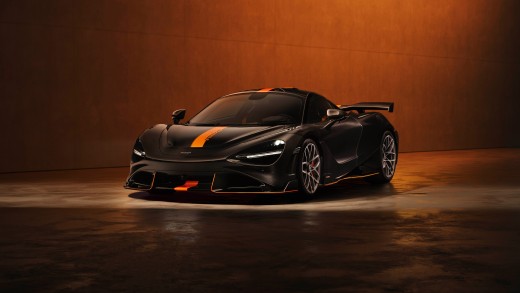 Orange Stripe Black McLaren 4K Wallpaper