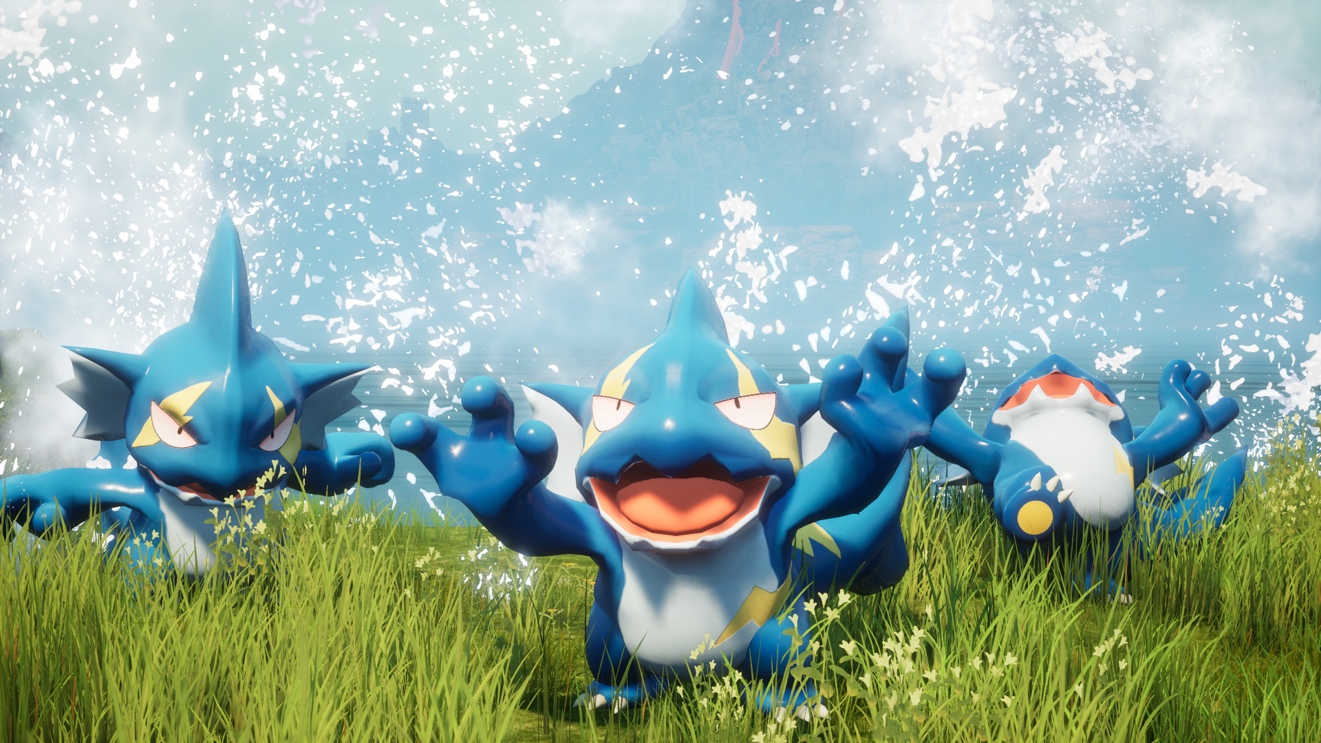 Palworld Blue Water Creatures Wallpaper