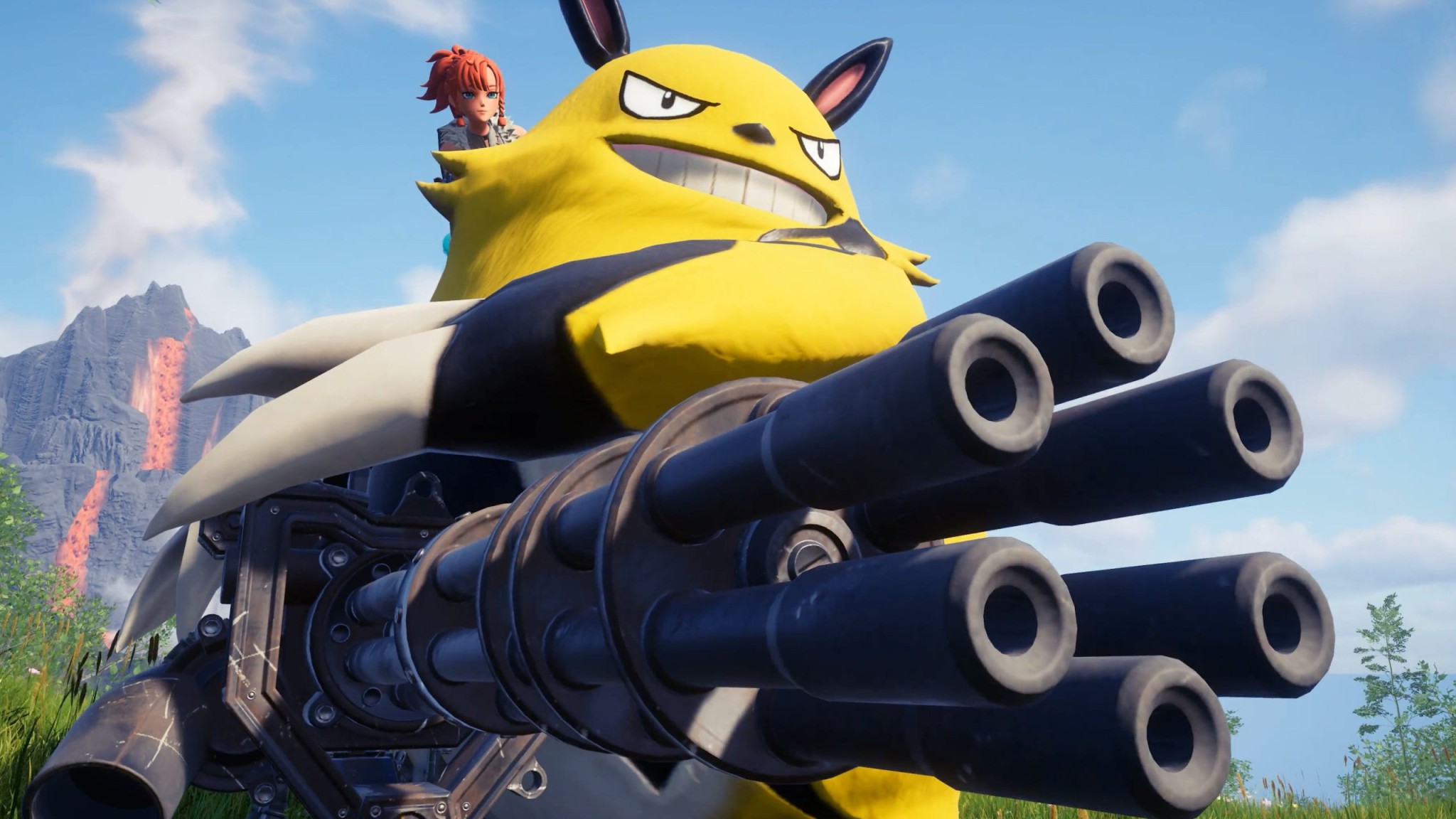 Palworld Grizzbolt Minigun 1440p Wallpaper
