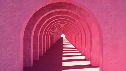 Pink Arch Tunnel Wallpaper