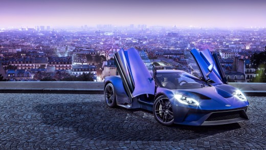 Purple Ford GT City Night Wallpaper