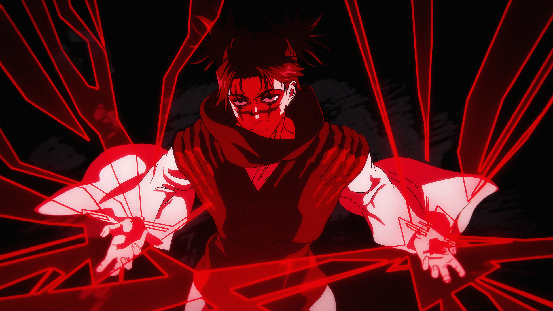 Red Anime Energy 4K Wallpaper – free HD wallpaper