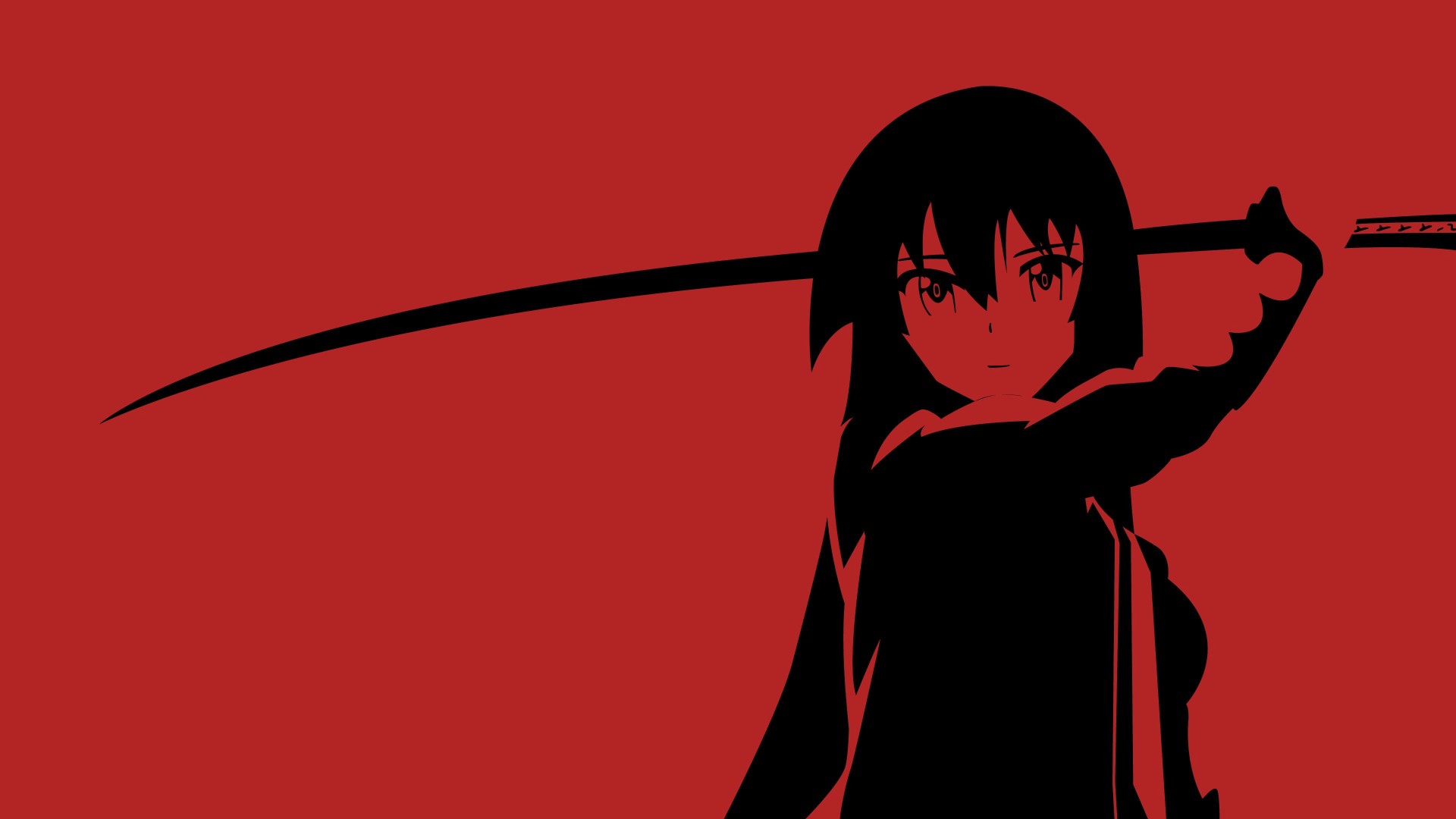 Red Anime Sword Silhouette 4K Wallpaper – free HD wallpaper