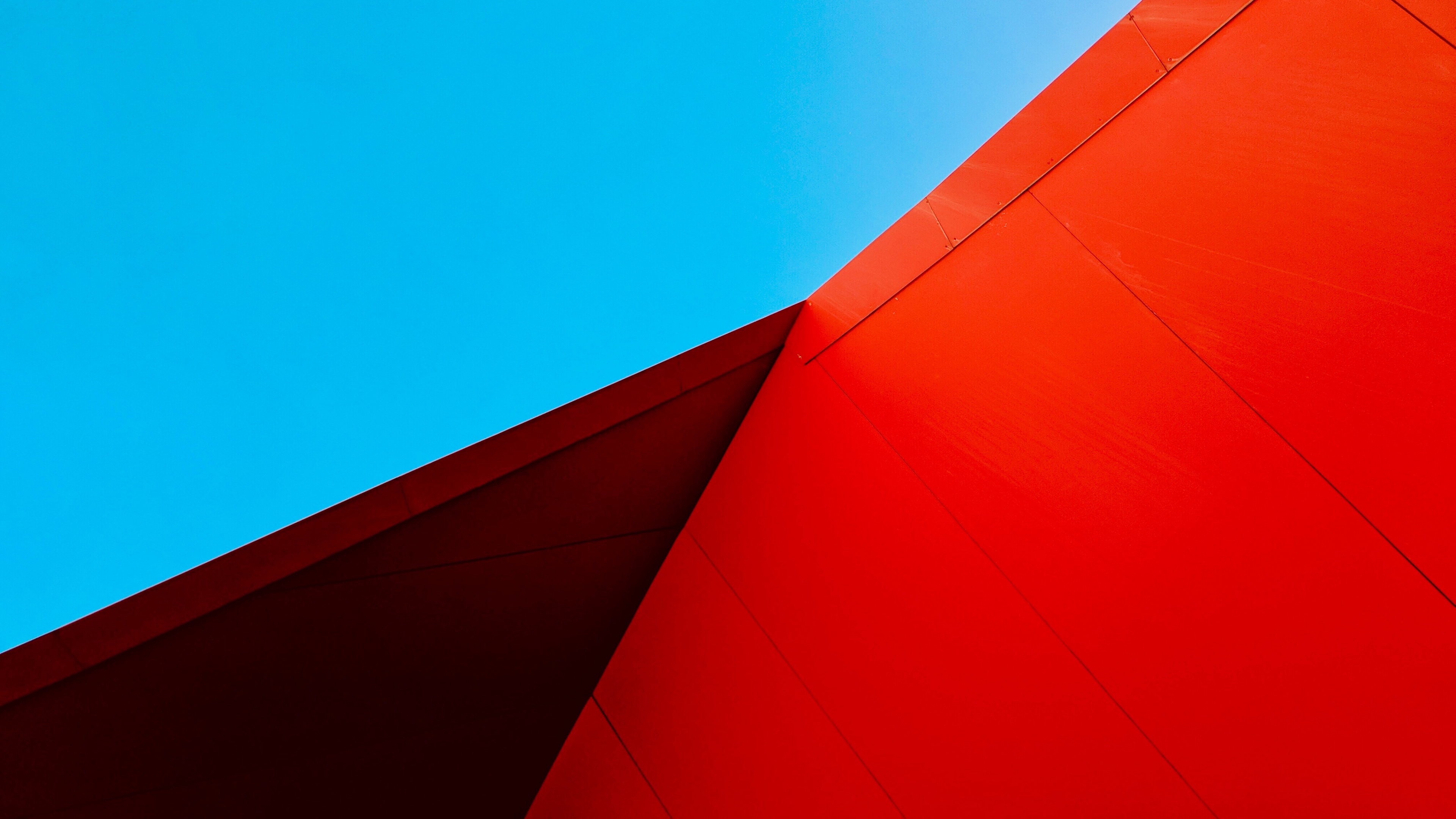 Red Blue Abstract Architecture 4K Wallpaper – free HD wallpaper