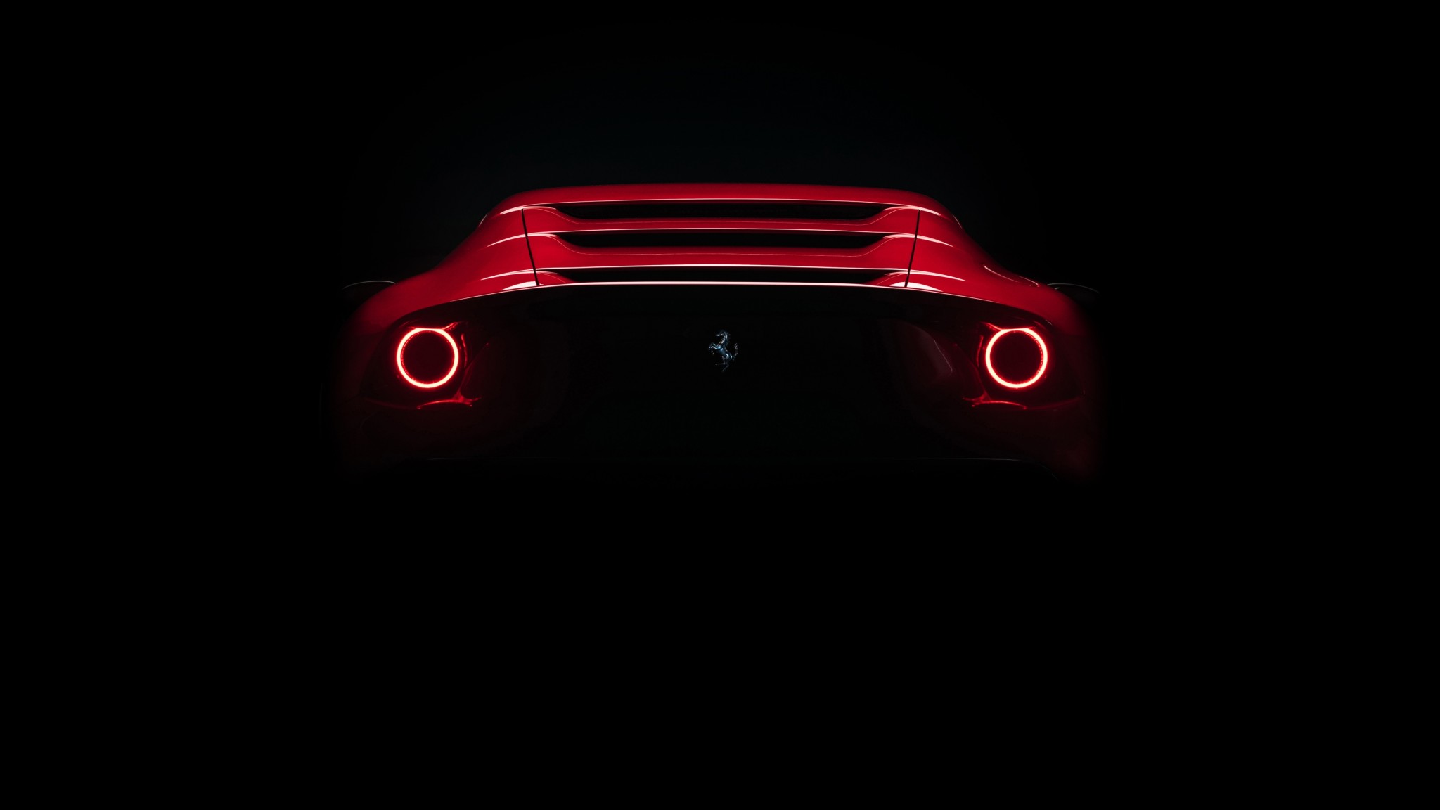 Red Ferrari Rear View 4K Supercar Wallpaper