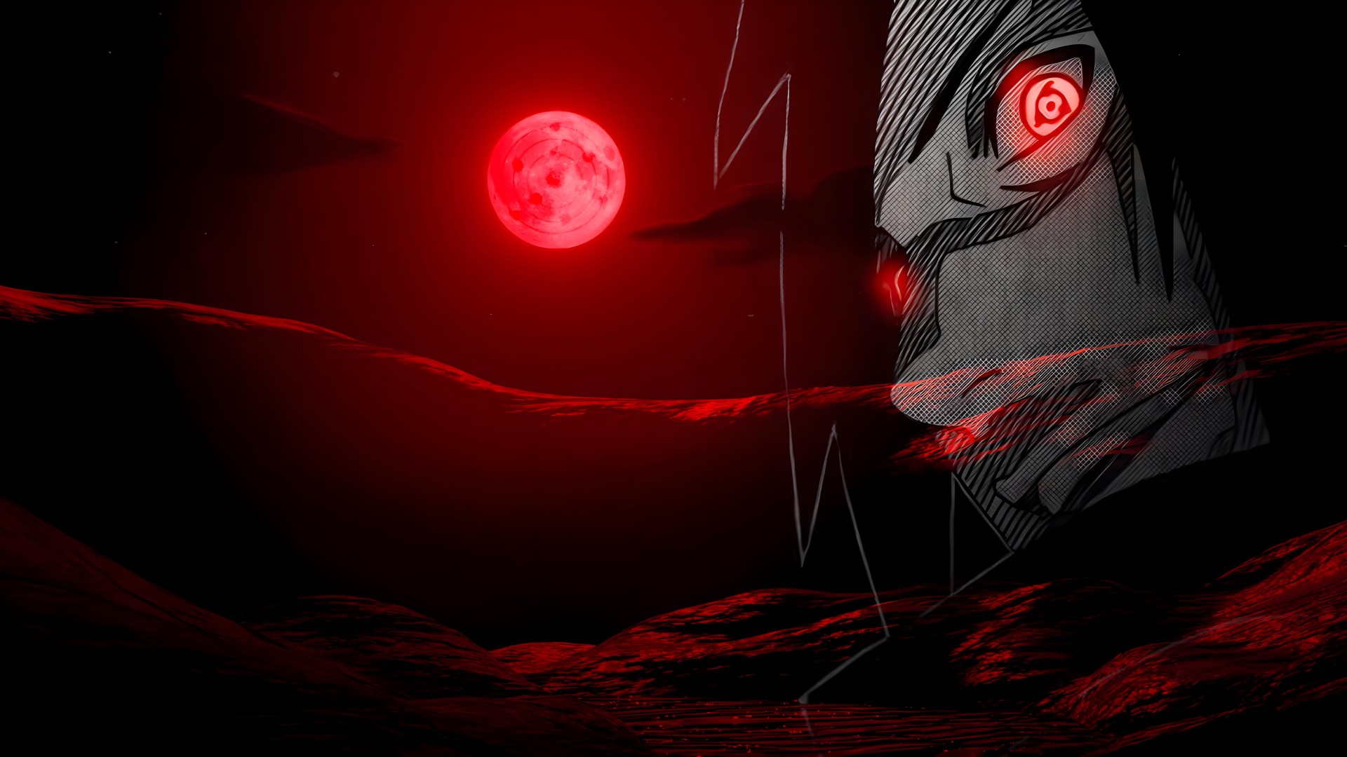 Crimson Moon Anime Wallpaper – free HD wallpaper