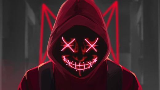 Red Neon Mask Wallpaper