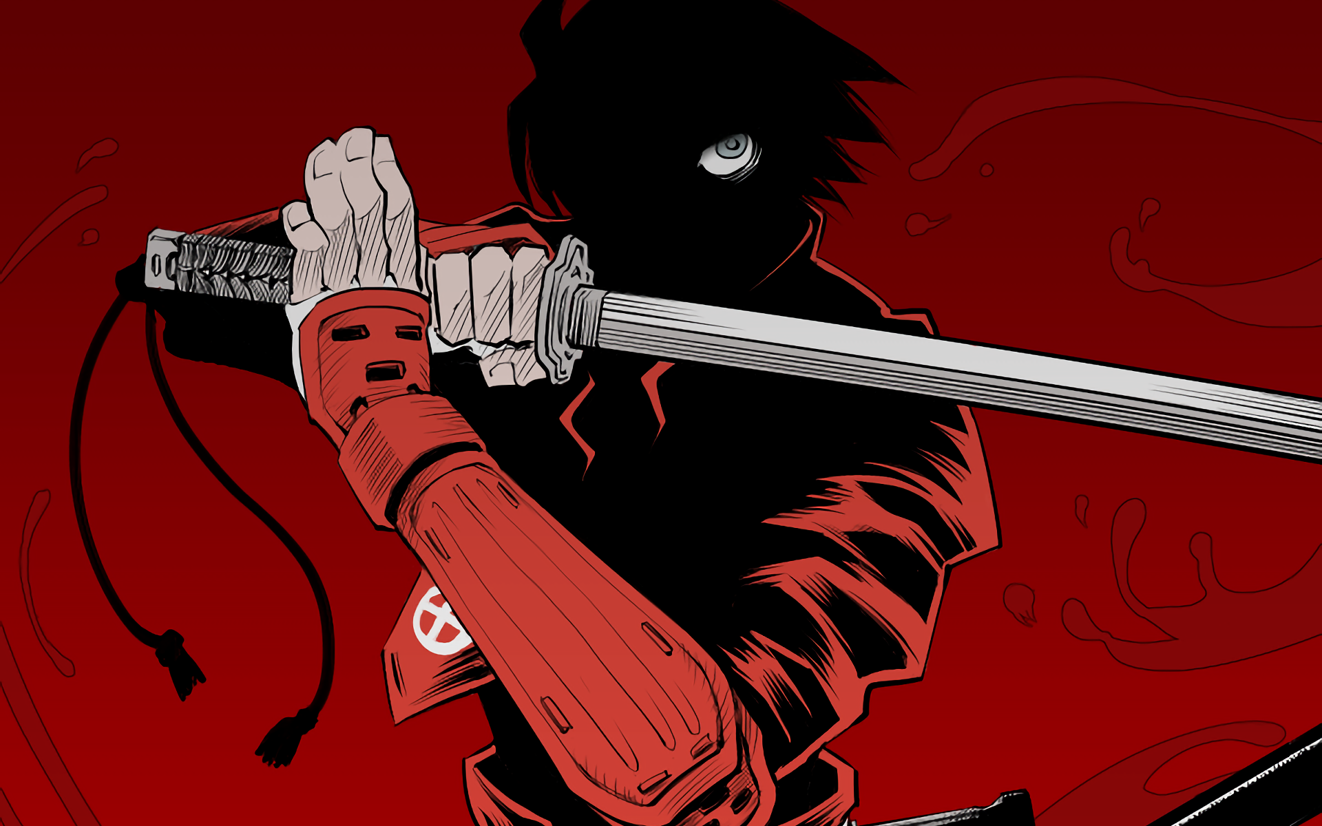 Red Samurai Katana Anime Wallpaper – free HD wallpaper
