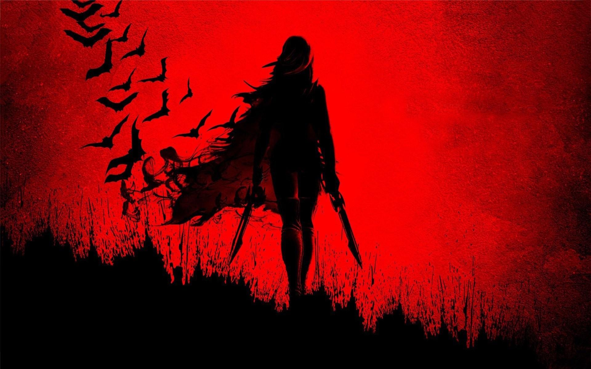 Red Silhouette Anime Wallpaper – free HD wallpaper
