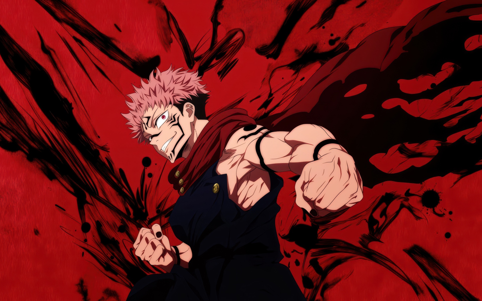 Red Sukuna Cursed Energy Wallpaper – free HD wallpaper
